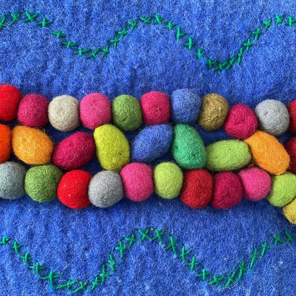Fun Colorful Rising Tide Wool Handbag, Made In Nepal! Excellent Condition. - Picture 6 of 13